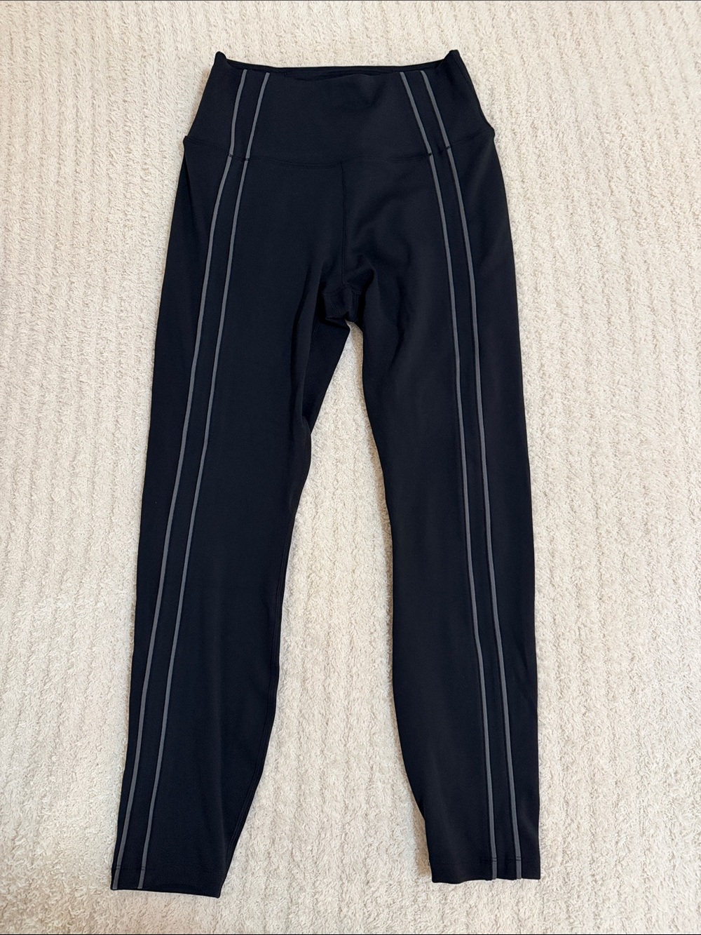 Nike Black High-Waist Leggings with Side Stripes